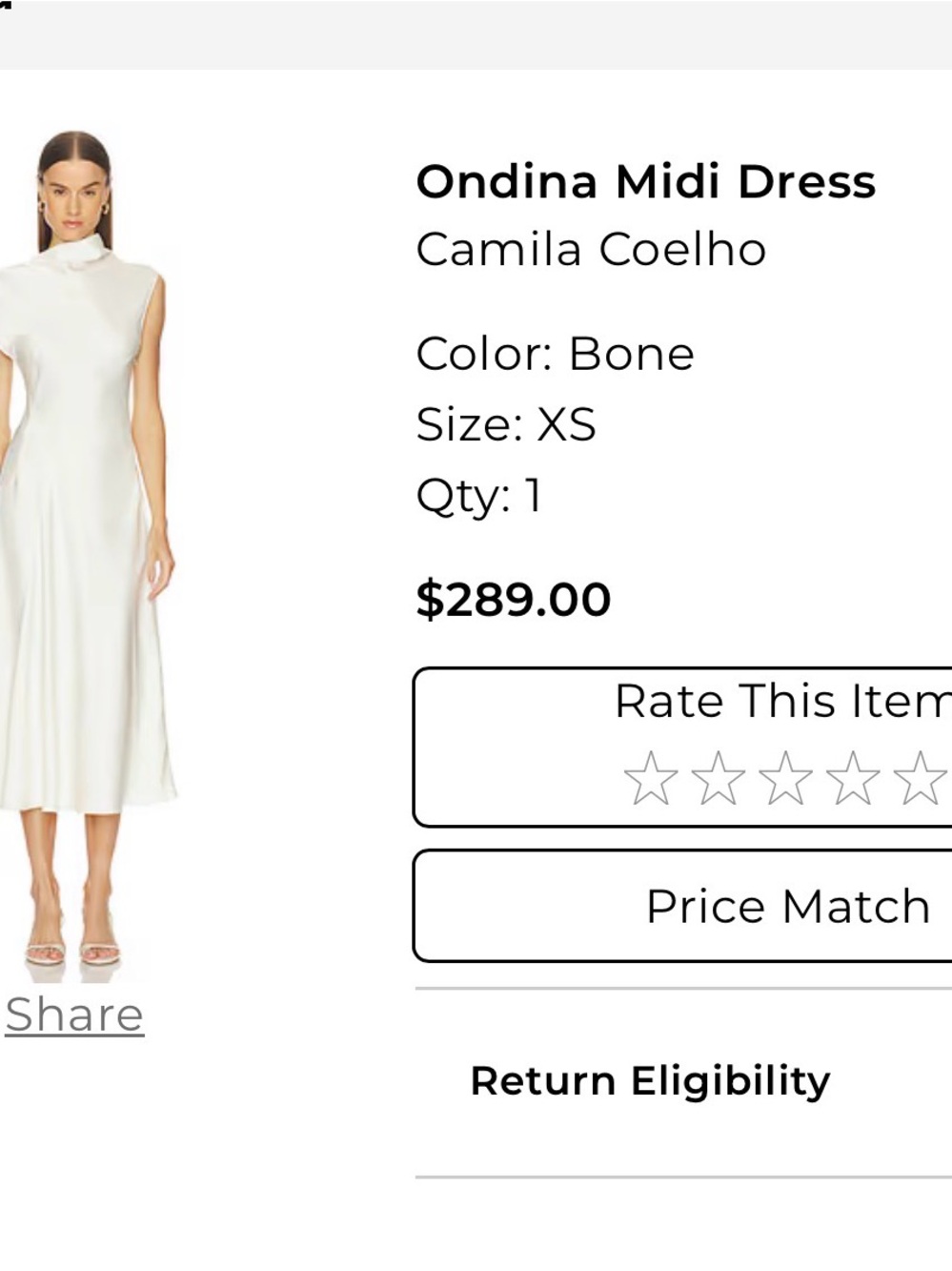 Camila Coelho Ondina Midi Dress in Bone/Ivory